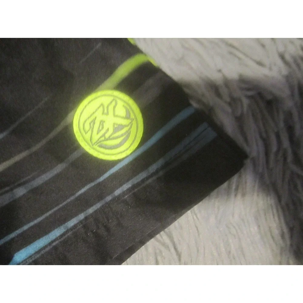 Zero Xposure Shorts Boys Large Black Green Swim Trunks Swimwear Board Rec